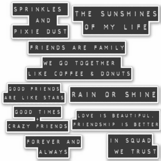 Ingegraveerde Etiket Scrapbook Friendship Quote-on Sticker (Voorkant)