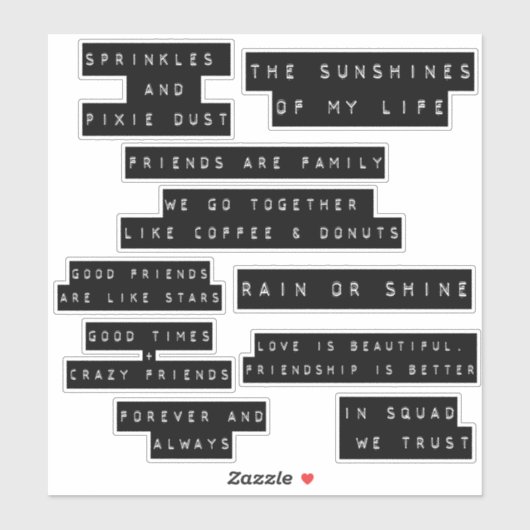 Ingegraveerde Etiket Scrapbook Friendship Quote-on Sticker (Vel)