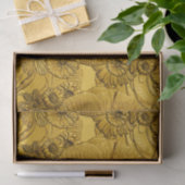 Ingegraveerde Flowers-Gold-Tissue Wrapping Tissuepapier (Geschenk)