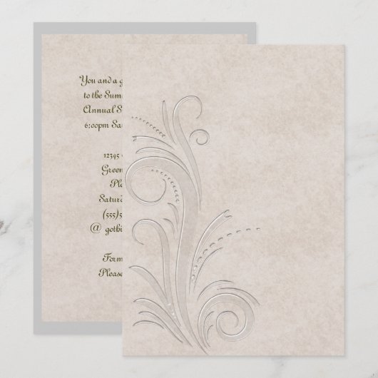 Ingegraveerde illusie Debutante-uitnodiging Kaart (Voorkant / Achterkant)