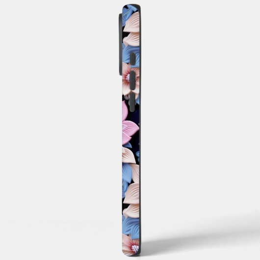 Ingegraveerde roze bloemen Case-Mate iPhone case (Achterkant / Links)