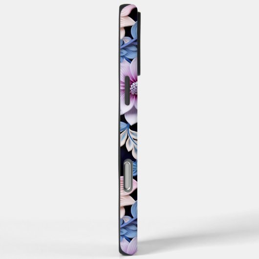 Ingegraveerde roze bloemen Case-Mate iPhone case (Achterkant / Rechts)