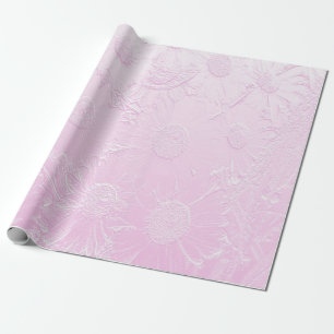 Ingegraveerde roze florale suspensie cadeaupapier
