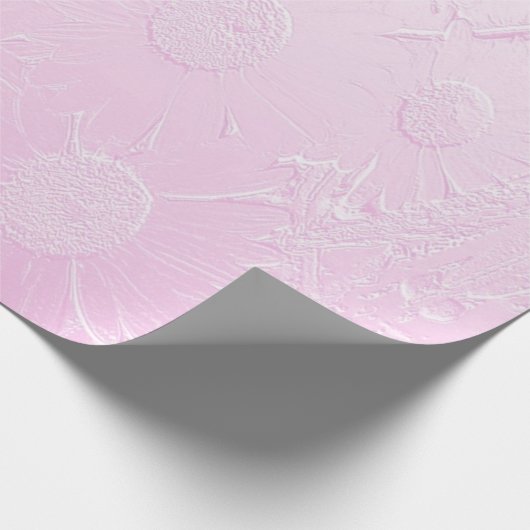 Ingegraveerde roze florale suspensie cadeaupapier (Hoek)