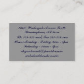 "Ingegraveerde Rozen in grijs" Visitekaartje (Achterkant)