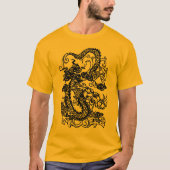 Ingegraven draak op Tangerine T-shirt (Voorkant)