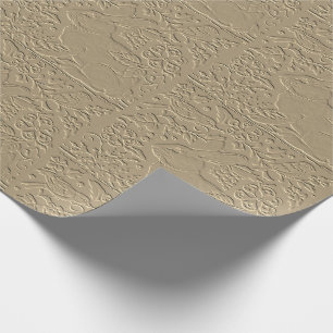 Ingegraven konijnenbruin vogelmeel cadeaupapier