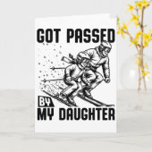 Ingehaald door mijn dochter Funny Skiing Kaart (Gele Bloem)