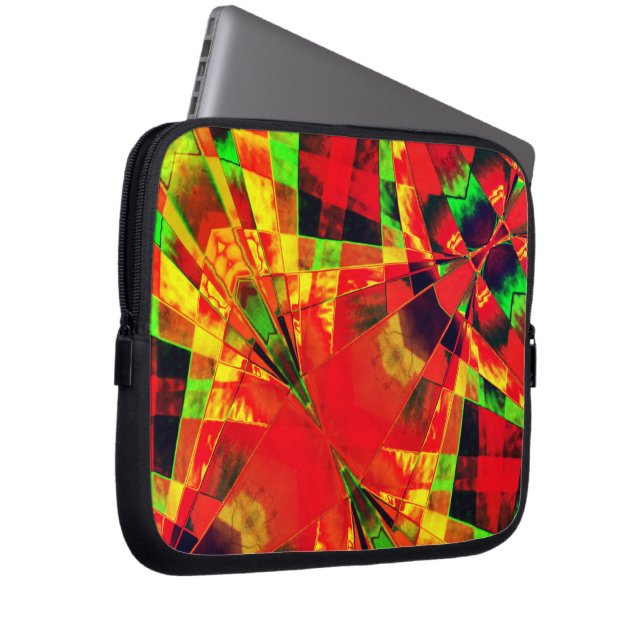 Ingehelderde of uitgeruste rechthoeken ...rode gee laptop sleeve (Voorkant Rechts)