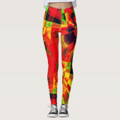 Ingehelderde of uitgeruste rechthoeken ...rode gee leggings (Voorkant)