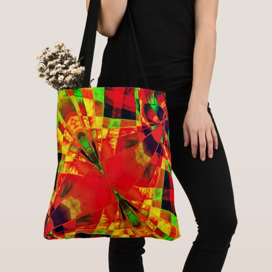 Ingehelderde of uitgeruste rechthoeken ...rode gee tote bag (Dichtbij)