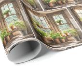 Ingekapselde Planten in zonnig raam Cadeaupapier (Rol Hoek)