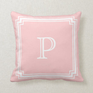 Ingekerft van het Lijst van de Hoek Roze Monogram Kussen