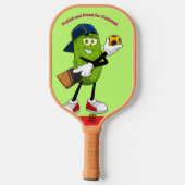 Ingelegde en Grappige Augurk Cartoon Pickleball On Paddle (Achterkant)
