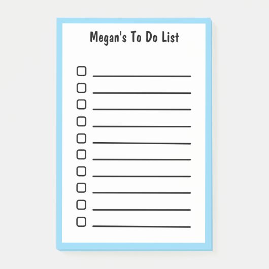 Ingelijnd om te doen lijst lichtblauwe post-it not post-it® notes (Voorkant)