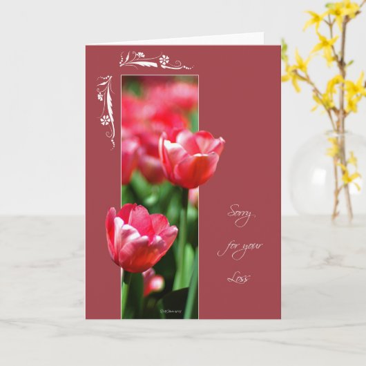 ingelijst bloemtulpenverlies kaart (Gele Bloem)