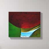 Ingelijst door Natuur - Tropische bladeren en ocea Canvas Afdruk (Voorkant)