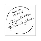 Ingelijst eenvoudig script #14 Bibliotheekboeknaam Zelfinktende Stempel (Design)