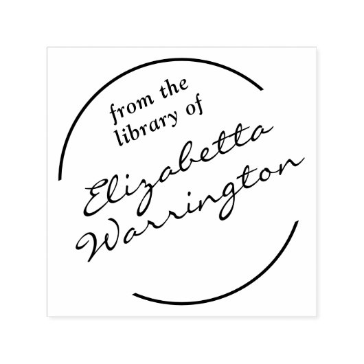 Ingelijst eenvoudig script #14 Bibliotheekboeknaam Zelfinktende Stempel (Design)