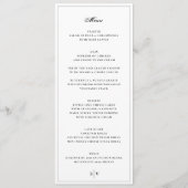 Ingelijst | Elegant Wit Bruiloftsmonogram Menu (Voorkant)