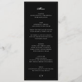 Ingelijst | Elegant Zwart Bruiloftsmonogram Menu (Voorkant)