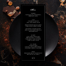 Ingelijst | Elegant Zwart Bruiloftsmonogram Menu