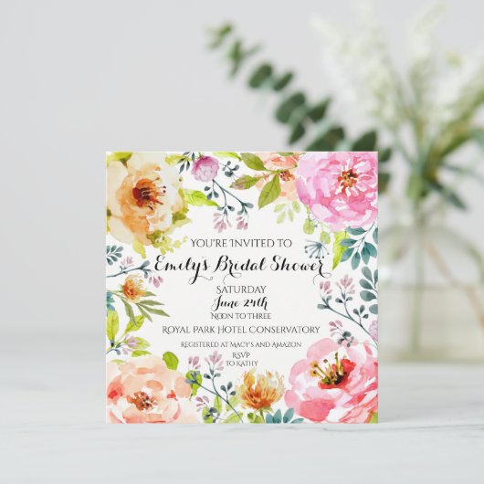 Ingelijst in Bloemen Kaart (Staand voorkant)