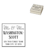 Ingelijst Mijnheer & Mevrouw 2 rijen langere namen Rubberstempel (Gestempeld)