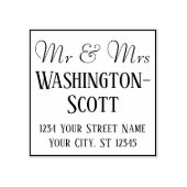 Ingelijst Mijnheer & Mevrouw 2 rijen langere namen Rubberstempel (Afrduk)