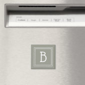 Ingelijst Minimalistisch Monogram Beginletter Groe Magneet (Insitu (Vaatwasser))