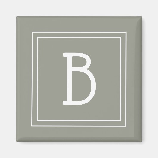 Ingelijst Minimalistisch Monogram Beginletter Groe Magneet (Voorkant)