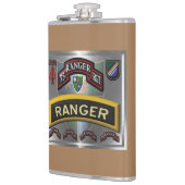 Ingelijst ontwerp van het 75e Ranger Regiment Heupfles (Links)