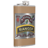 Ingelijst ontwerp van het 75e Ranger Regiment Heupfles (Rechts)