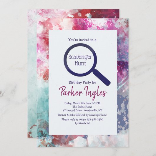 Ingelijst U kiest Kleuruitnodiging Kaart (Voorkant / Achterkant)