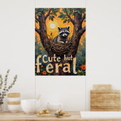 Ingelijste aanbieding: Raccoon's Cosy Spot Poster (Keuken)