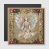 Ingelijste Angel Kerst Magnetische Kaart (Voorkant / Achterkant)