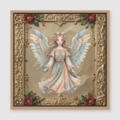 Ingelijste Angel Kerst Magnetische Kaart (Voorkant)