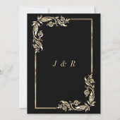 Ingelijste Black God Wedding Invitation Sjabloon (Achterkant)