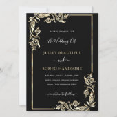 Ingelijste Black God Wedding Invitation Sjabloon (Voorkant)
