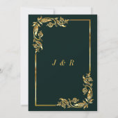 Ingelijste Black Gold Wedding Invitation Sjabloon (Achterkant)