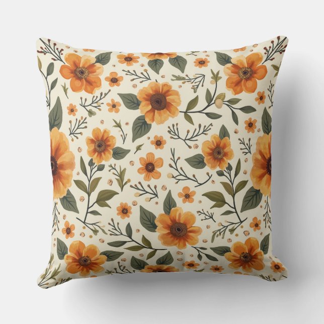 Ingelijste bloemen kussen (Achterkant)