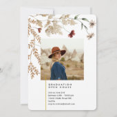 Ingelijste Boho bloemboog Afstuderen Kaart (Achterkant)