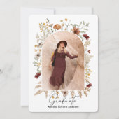 Ingelijste Boho bloemboog Afstuderen Kaart (Voorkant)
