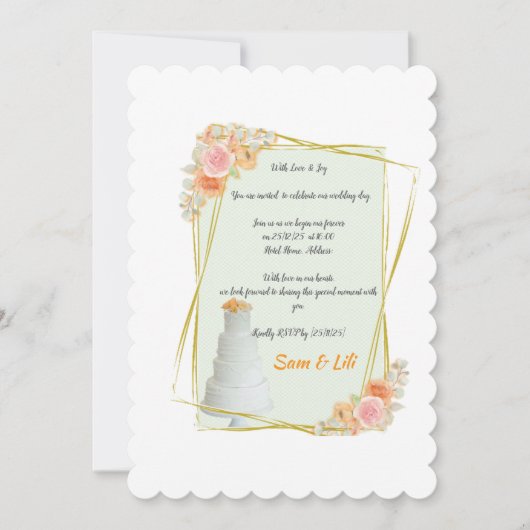 ingelijste bruiloft uitnodiging (Voorkant)