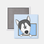 Ingelijste Cartoon Alaskan Malamute Magnet (Voorkant / Achterkant)