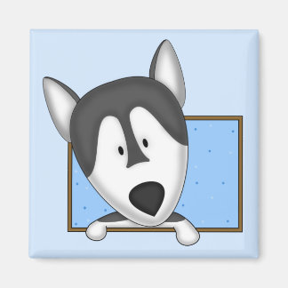 Ingelijste Cartoon Alaskan Malamute Magnet