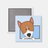 Ingelijste Cartoon Basenji Magnet (Voorkant / Achterkant)