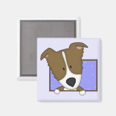 Ingelijste Cartoon Brown Border Collie Magnet (Voorkant / Achterkant)