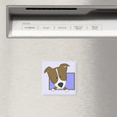 Ingelijste Cartoon Brown Border Collie Magnet (Insitu (Vaatwasser))