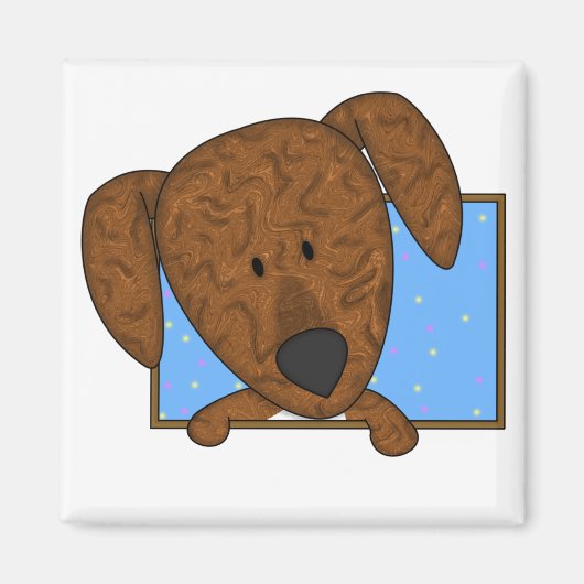 Ingelijste Cartoon Plott Hound Magnet (Voorkant)